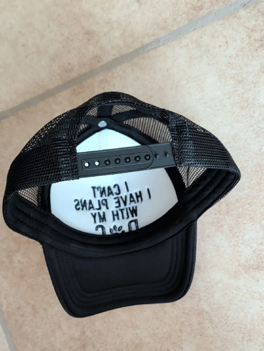 Source Unknown Black & White 'I Can't I Have Plans With My Dog' Trucker Hat